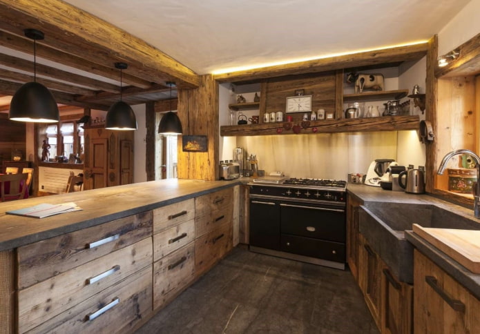 the ceiling in the kitchen