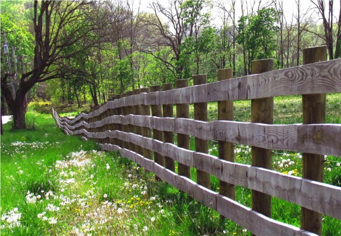 Horizontal plank fence Horizontal plank fence