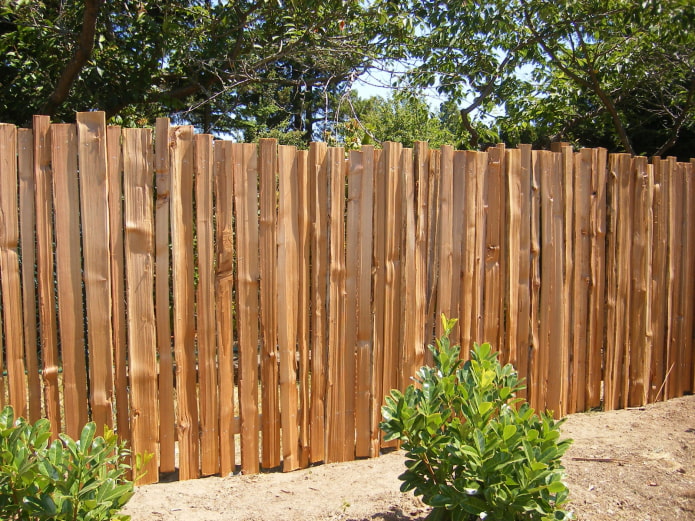 Fence with planks vertically Fence with planks vertically