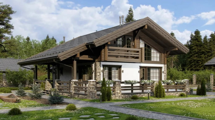 two-storey house with a gable roof two-storey house with a gable roof