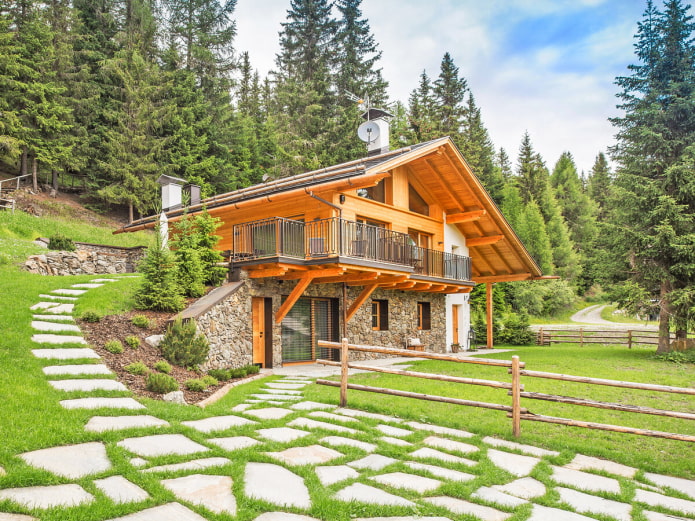 chalet style house on a slope chalet style house on a slope