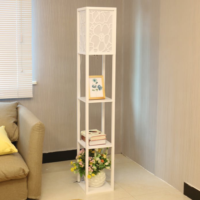 Floor lamp with shelves Floor lamp with shelves