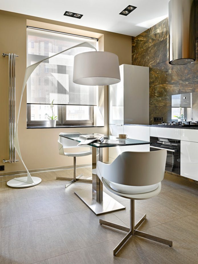 white floor lamp in the kitchen white floor lamp in the kitchen