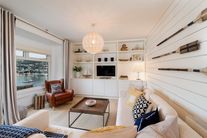 living room in nautical style