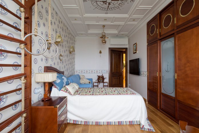 wallpaper in marine style