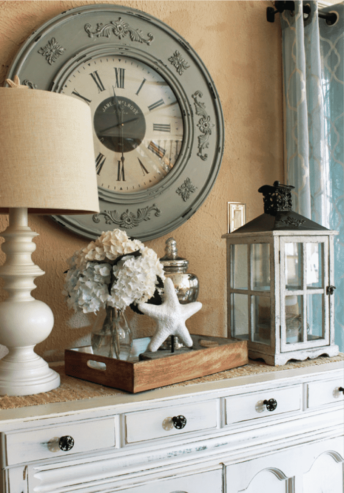 Wall clock in a wooden frame