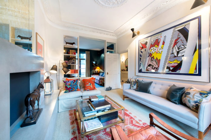 flat in the style of pop art