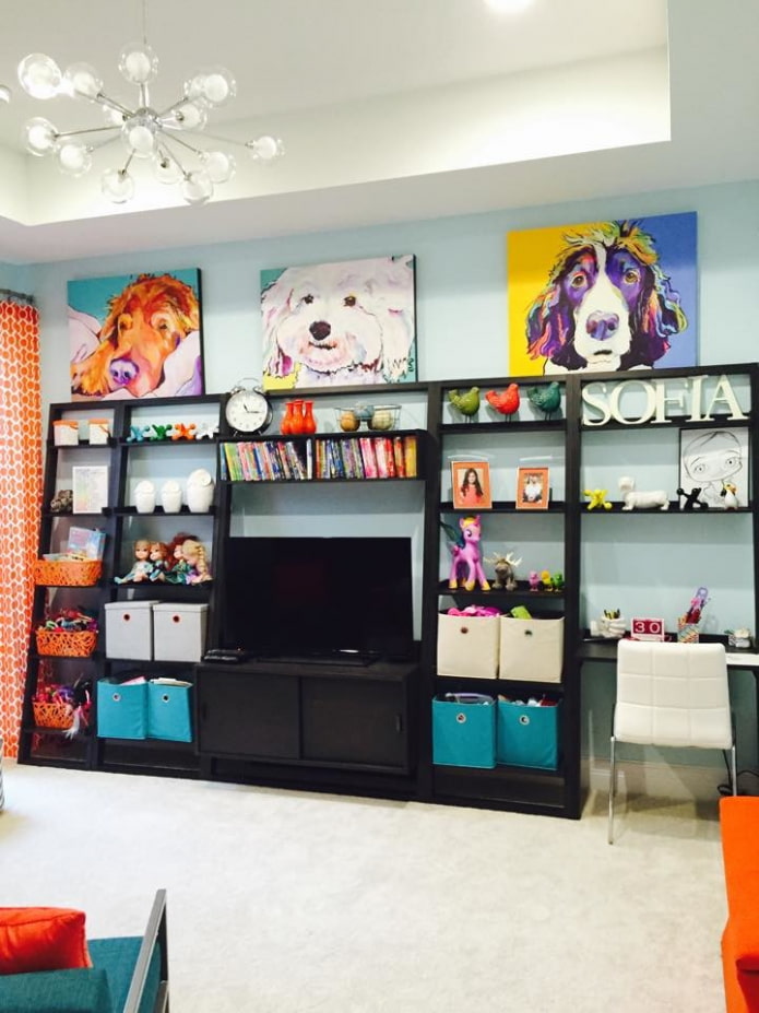 shelving in the interior