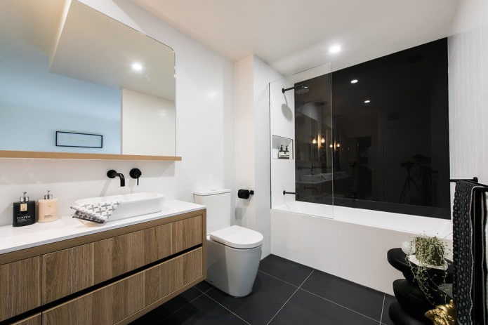 black tiles in the bathroom black tiles in the bathroom