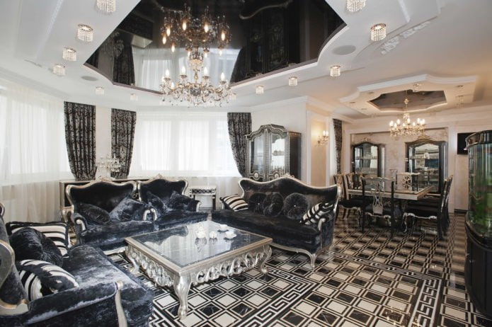 black and white floor in classic style black and white floor in classic style