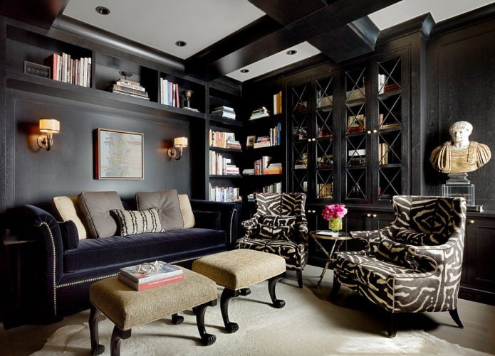 Black and gray ceiling