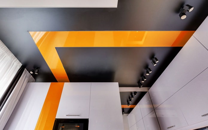 Black and orange ceiling