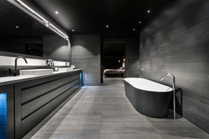 Spotlights in the bathroom