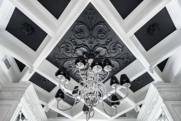 Black and white ceiling