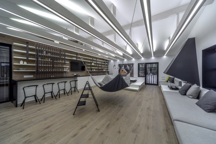 Longitudinal arrangement of ceiling beams Longitudinal arrangement of ceiling beams