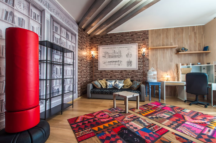 Diagonal arrangement of ceiling beams Diagonal arrangement of ceiling beams