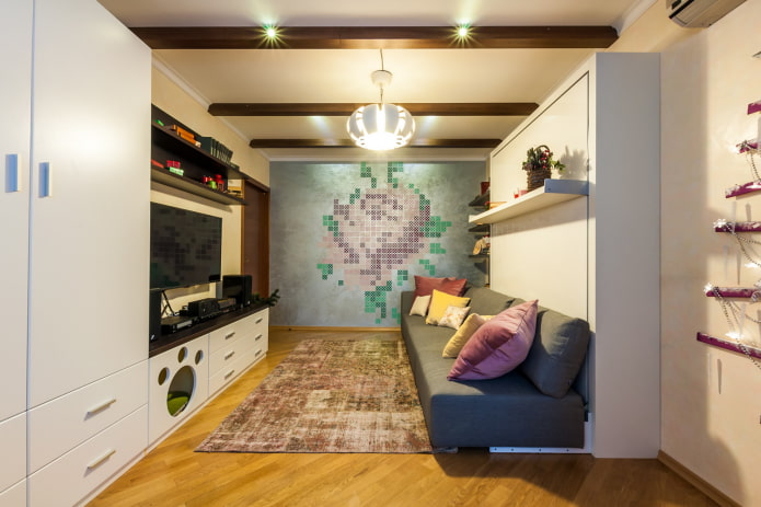 living room interior with beams living room interior with beams