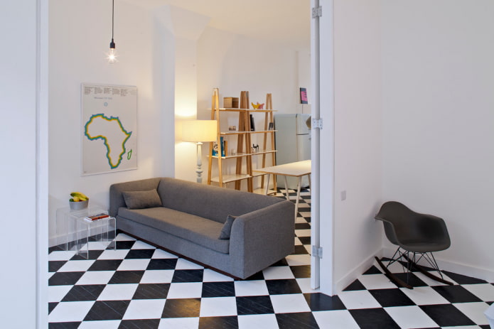 Black and white floor