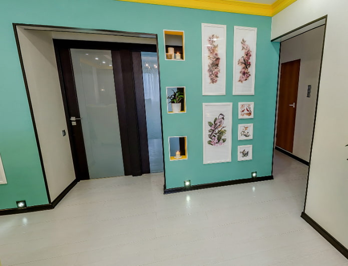 cramped doors and white floor