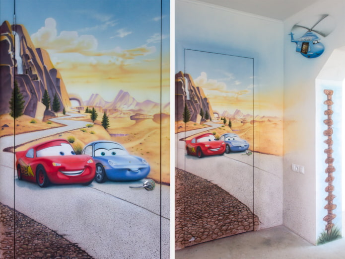 photo wallpaper on the door photo wallpaper on the door