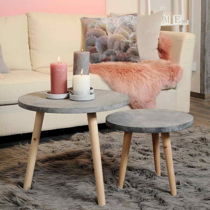 concrete-top coffee table concrete-top coffee table