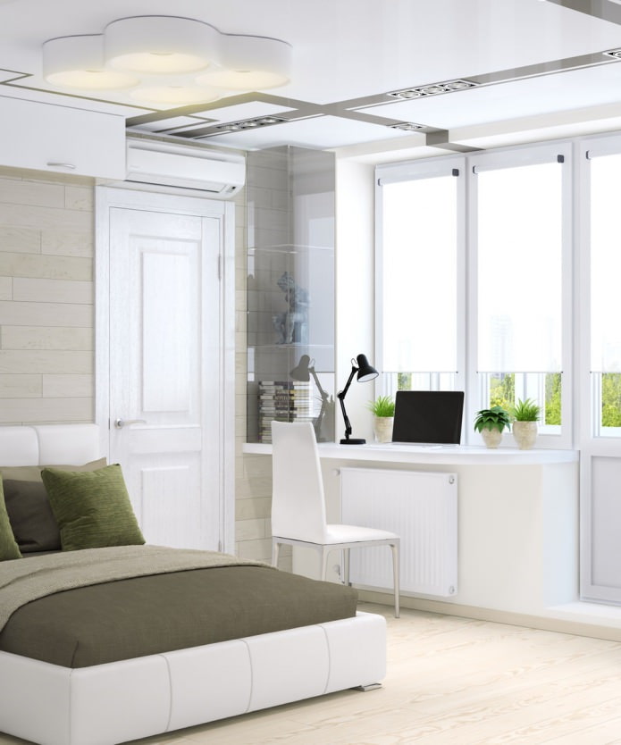 bedroom in a studio apartment of 33 sq. m.