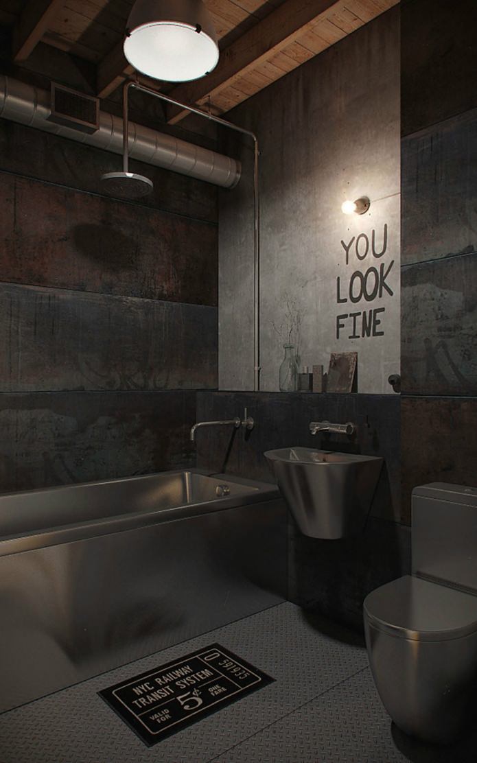 loft style bathroom