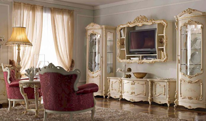 living room interior in baroque style