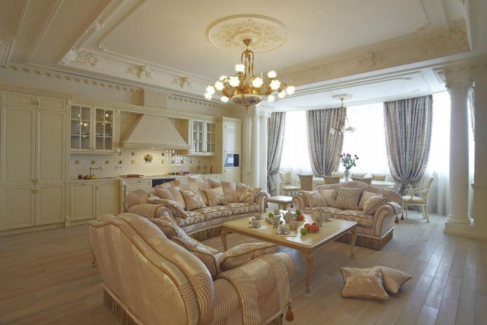 baroque in the interior of the living room