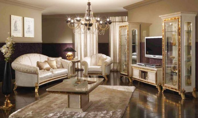 living room interior in baroque style