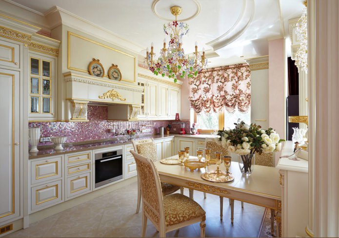 kitchen design in classic style with gilding kitchen design in classic style with gilding