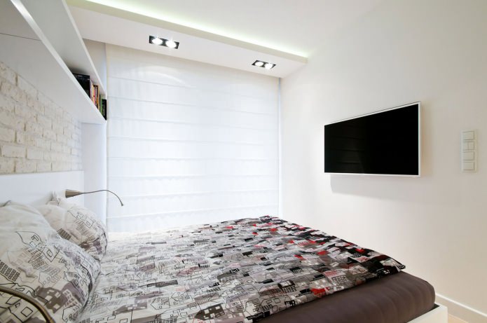 bedroom in the design of the apartment in light colors