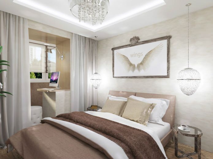 cozy bedroom with a workplace cozy bedroom with a workplace