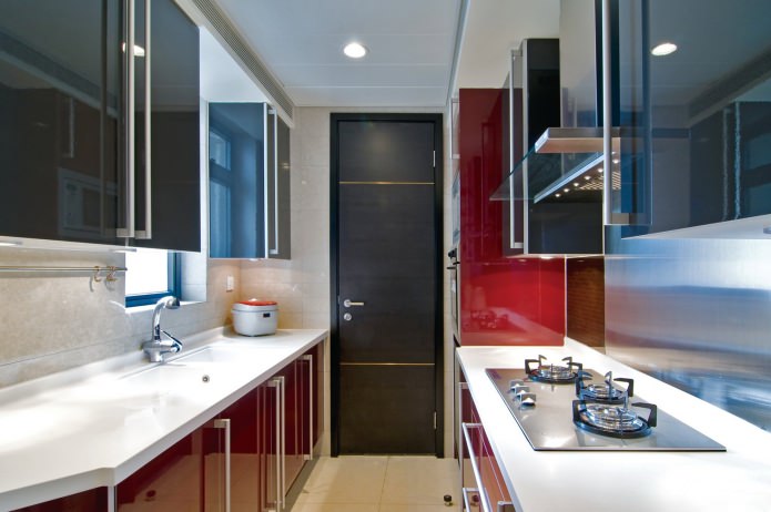layout of a narrow kitchen space layout of a narrow kitchen space