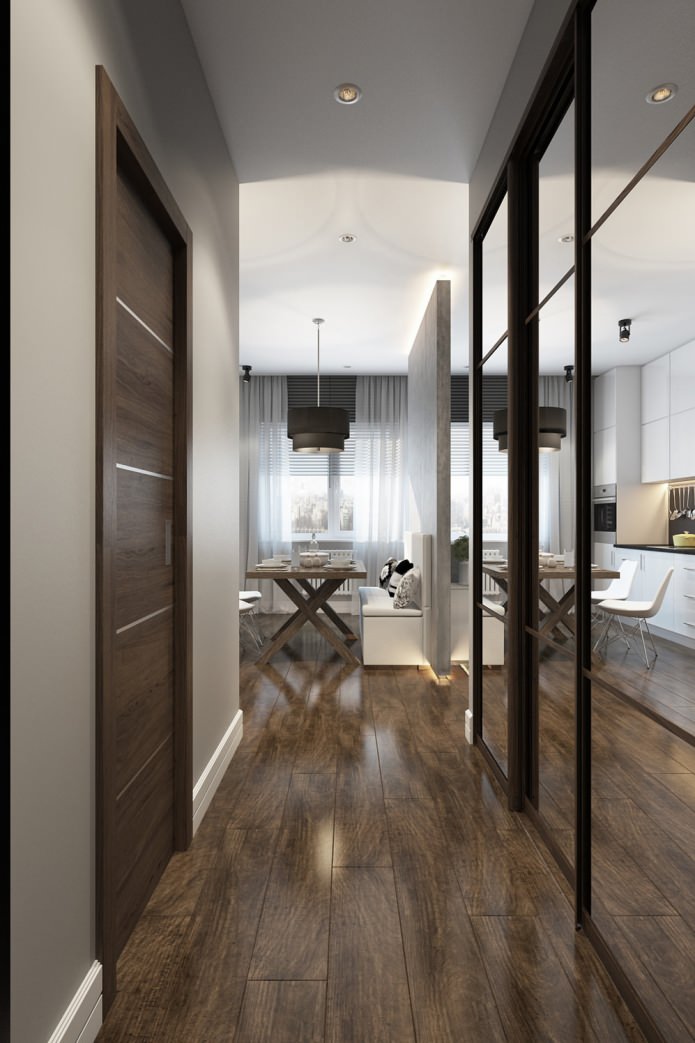 hallway in the interior of a studio apartment