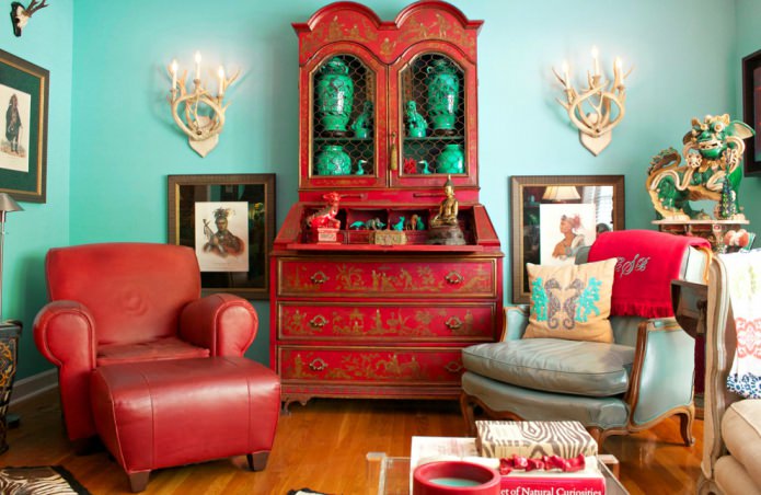 red and turquoise room red and turquoise room