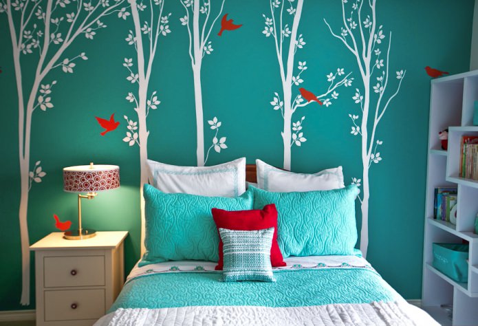 simple drawings on the wall in the bedroom simple drawings on the wall in the bedroom