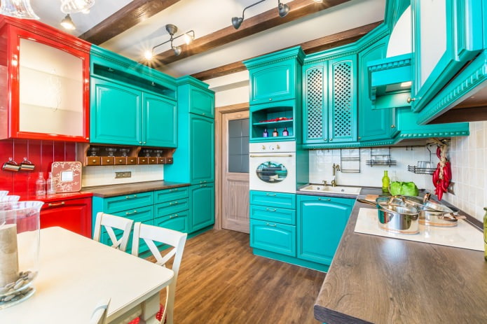 kitchen set in two bright colors kitchen set in two bright colors