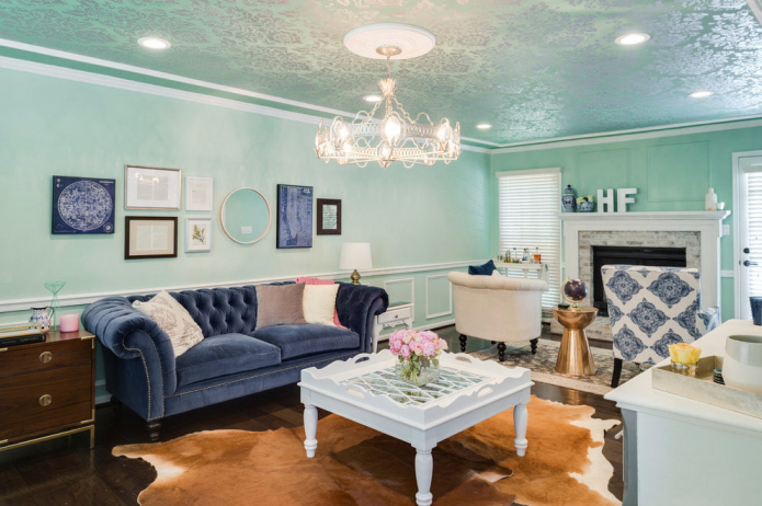 light blue in the living room light blue in the living room