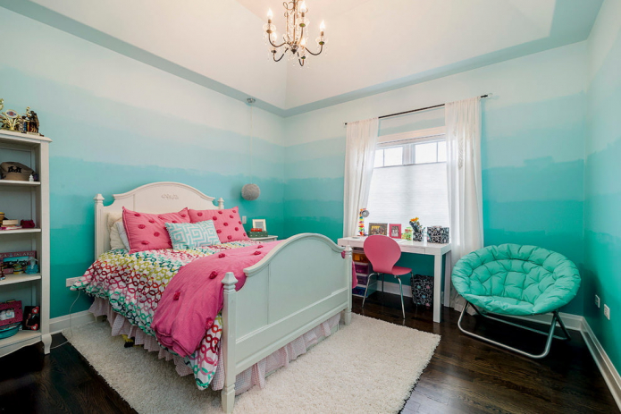 ombre wallpaper with white curtains ombre wallpaper with white curtains