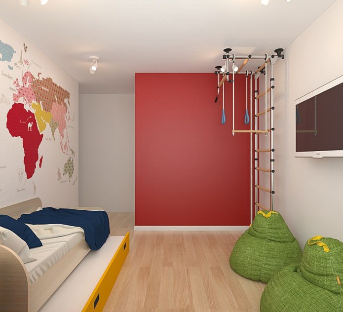 nursery in the design of an apartment of 63 sq. m.