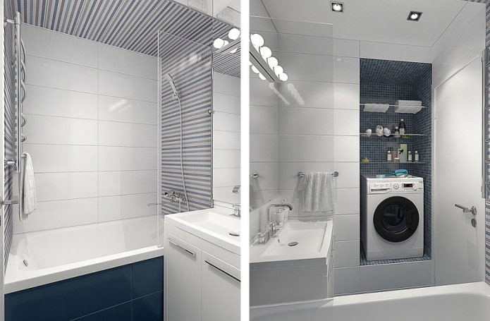 bathroom in the design of a small 3-room apartment