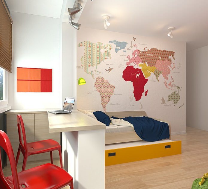 Children's room in the design of a small 3-room apartment