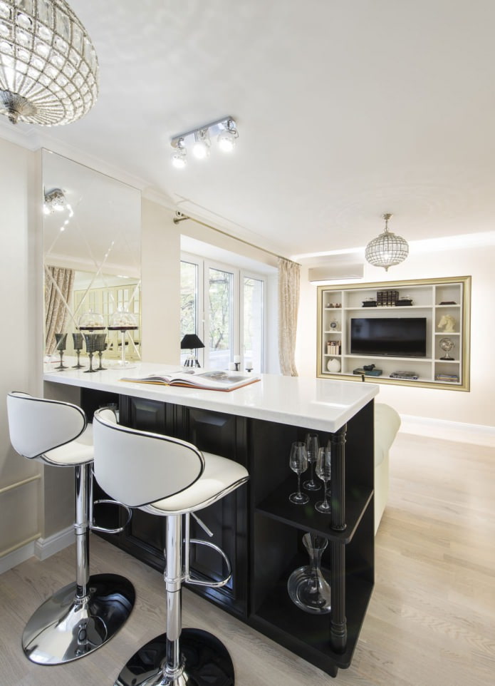 bar counter with built-in storage system