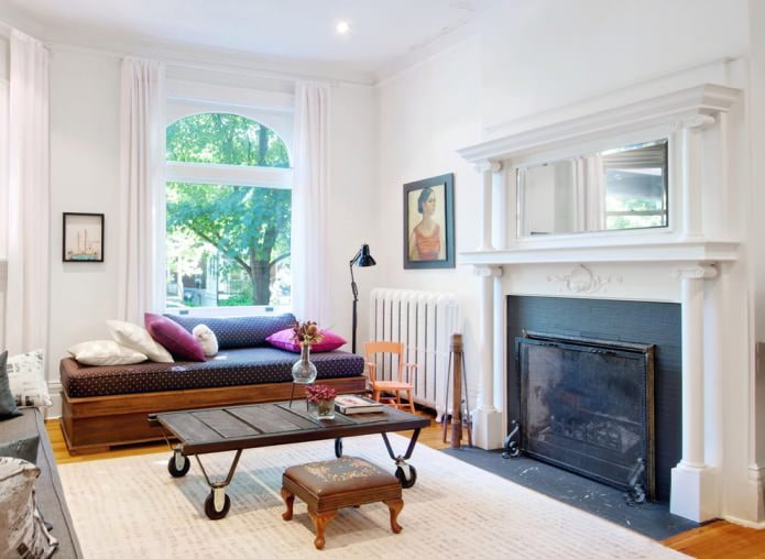 photo of curtains on arched windows