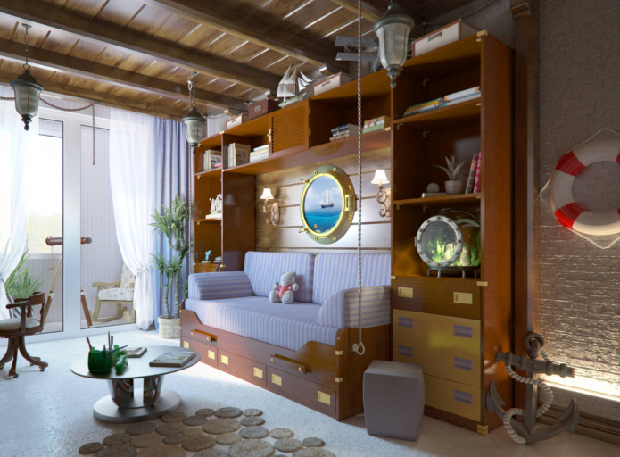 color scheme of a children's bedroom in a marine style color scheme of a children's bedroom in a marine style