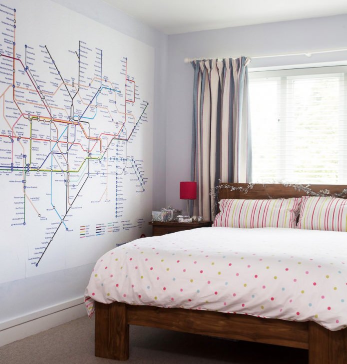 subway map in the interior of the bedroom subway map in the interior of the bedroom