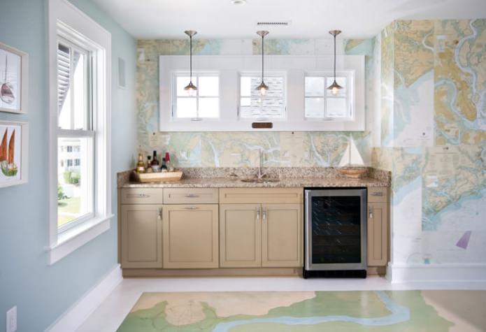 map on the wall in the kitchen map on the wall in the kitchen