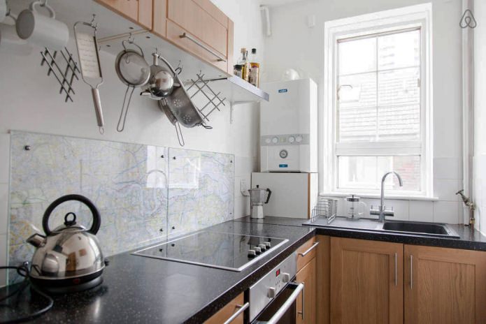 apron for the work area with a map image apron for the work area with a map image