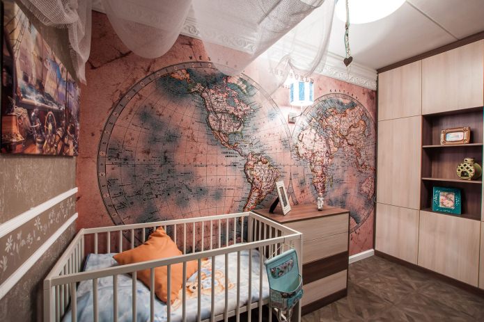 world map in the interior of the nursery world map in the interior of the nursery